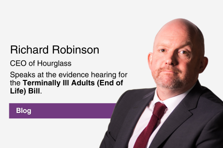 Hourglass CEO Richard Robinson speaks at Terminally Ill Adults (End of Life) Bill Evidence Hearing